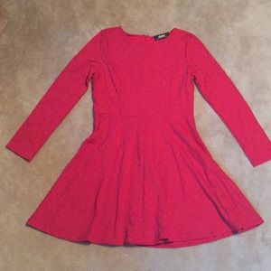 Lulus Long Sleeved Red Swing Dress Size L